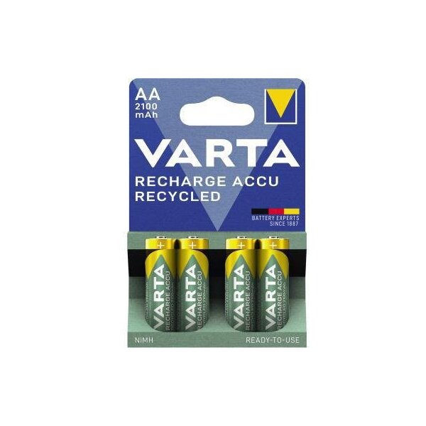 Varta Akku Varta Recycled AA/Mignon HR6 Nickel-Metallhydrid 1,2V 2.100 mAh 4 St./Pack.