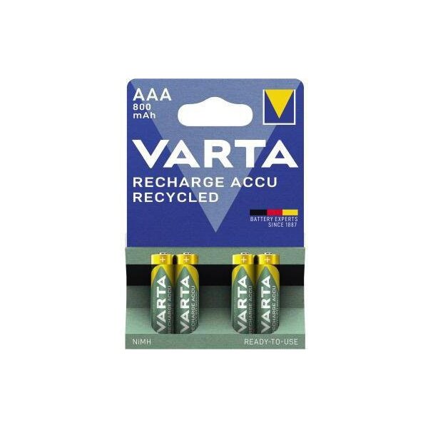 Varta Akku Varta Recycled AAA/Micro HR03 Nickel-Metallhydrid 1,2V 800 mAh 4 St./Pack.