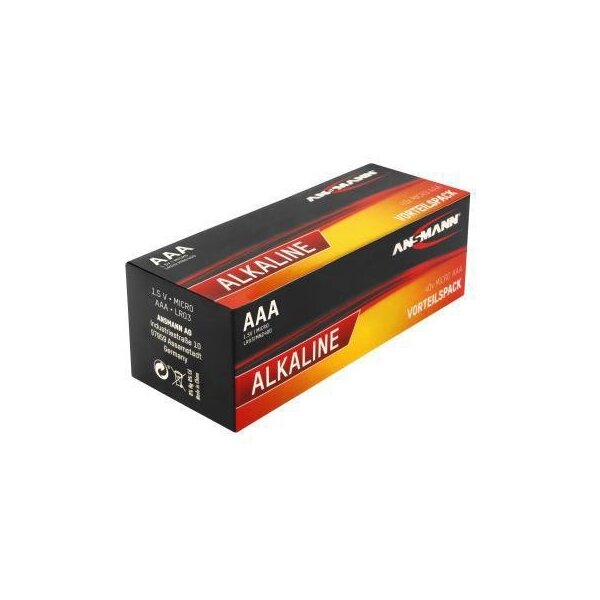Ansmann Batterie ANSMANN AAA/Micro LR03 Alkaline 1,5V 40 St./Pack.