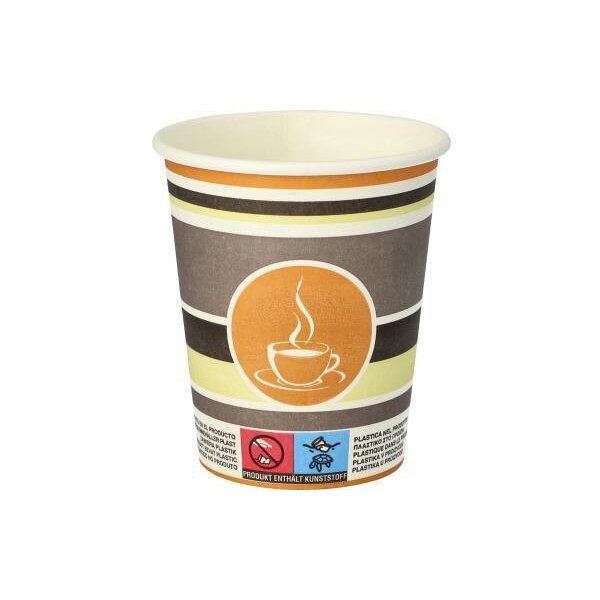 Papstar Trinkbecher PAPSTAR Coffee To Go Einweg 200ml Pappe mehrfarbig 50 St./Pack.