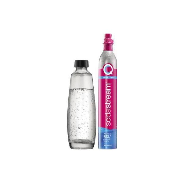 Sodastream CO2-Zylinder sodastream Quick Connect 1 l Glasflasche (spülmaschinengeeignet) sodastream Wassersprudler DUO Titan 1016812491