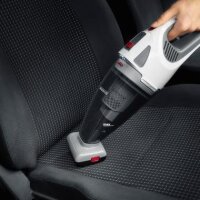 Severin Handstaubsauger SEVERIN HV 7146 0,65l inkl. Wandhalterung mit Ladestation Turbobürste Fugendüse mit aufsteckbarem Möbel- oder Gummiaufsatz 1,1kg weiß-grau/rot