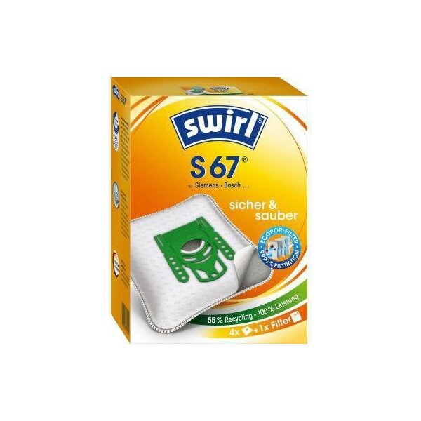 Swirl Staubsaugerbeutel Swirl S 67 Verwendung für Produkt: Siemens Bosch 4 St./Pack.