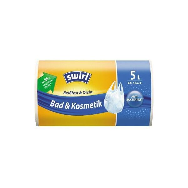 Swirl Müllbeutel Swirl Bad & Kosmetik 33 x 36 cm (B x H) 5l Plastik 80 % recycelt transparent 40 St./Pack.