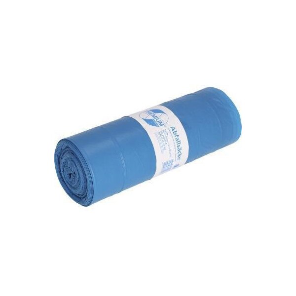 Premium Müllsack PREMIUM 70 x 100+5 cm (B x H) 34µm 120l LDPE-Folie blau 25 St./Pack.
