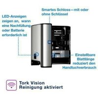 Tork Handtuchspender Tork Matic® Tork Handtuchrolle Matic® Advanced 290067 290068 Handtuchrolle Matic® 290016 34,5 x 37,3 x 20,4 cm (B x H x T) Metall/Kunststoff edelstahl/schwarz