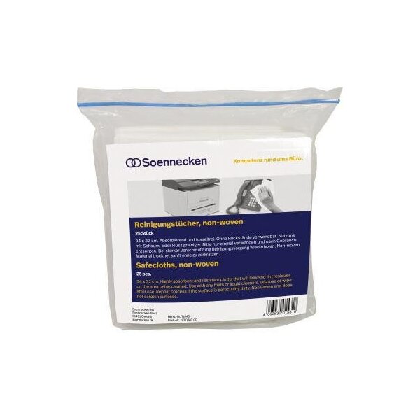 Soennecken Reinigungstuch Soennecken trocken Vlies 25 St./Pack. Soennecken trocken Vlies 25 St./Pack.