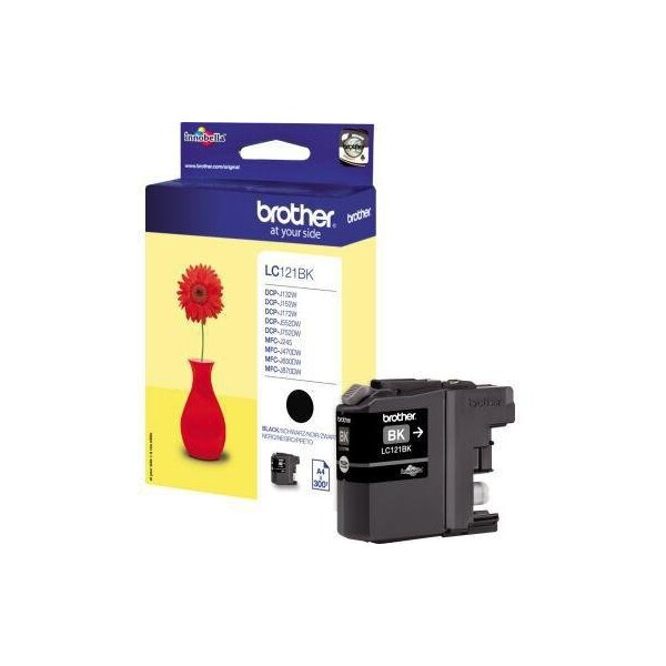 Brother Tintenpatrone Brother Originalzubehör LC-121BK ca. 300 Seiten schwarz 3,9ml