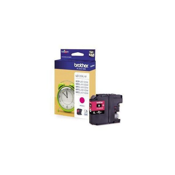 Brother Tintenpatrone Brother Originalzubehör LC-125XL-M ca. 1.200 Seiten magenta