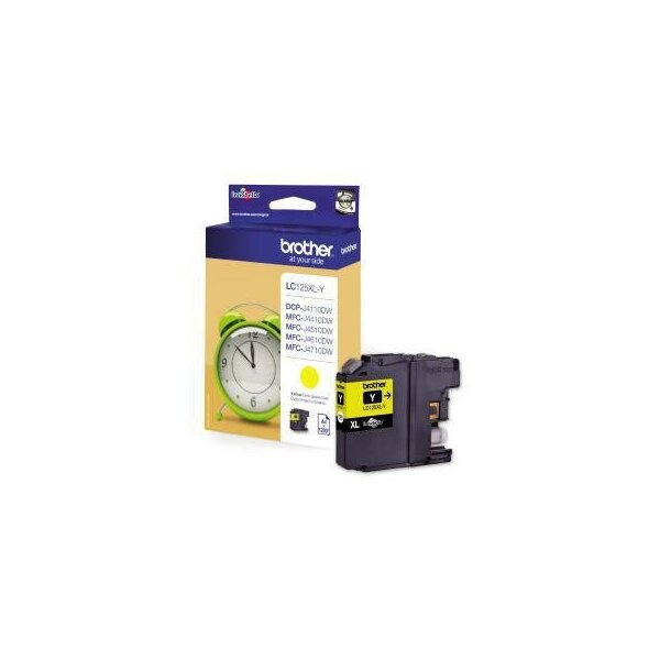 Brother Tintenpatrone Brother Originalzubehör LC-125XL-Y ca. 1.200 Seiten gelb