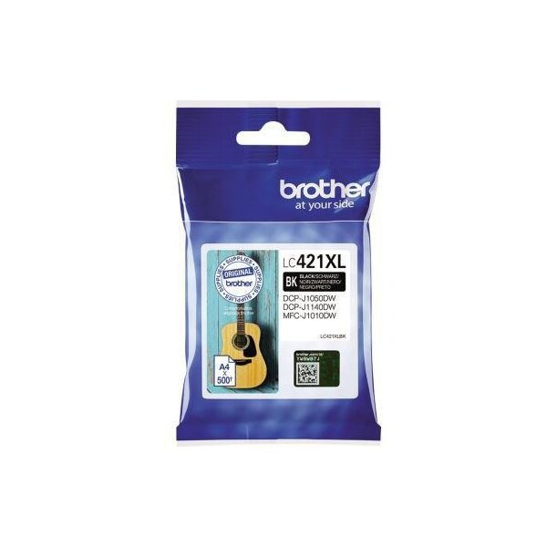 Brother Tintenpatrone Brother Originalzubehör LC-421XLBK ca. 500 Seiten schwarz