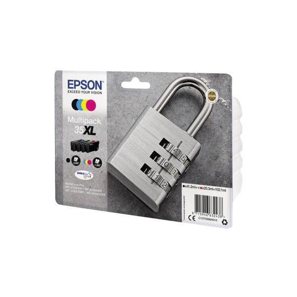 Epson Tintenpatrone Epson Originalzubehör 35XL ca. 2.600 Seiten schwarz ca. 3 x 1.900 Seiten farbig schwarz mehrfarbig 4 St./Pack.