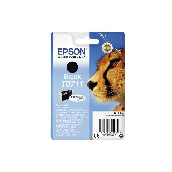 Epson Tintenpatrone Epson Originalzubehör T0711 ca. 245 Seiten schwarz 7,4ml
