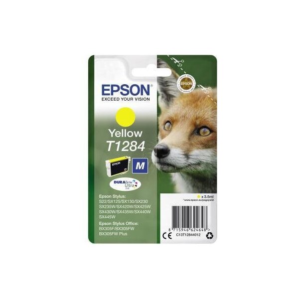 Epson Tintenpatrone Epson Originalzubehör T1284 ca. 225 Seiten gelb 3,5ml