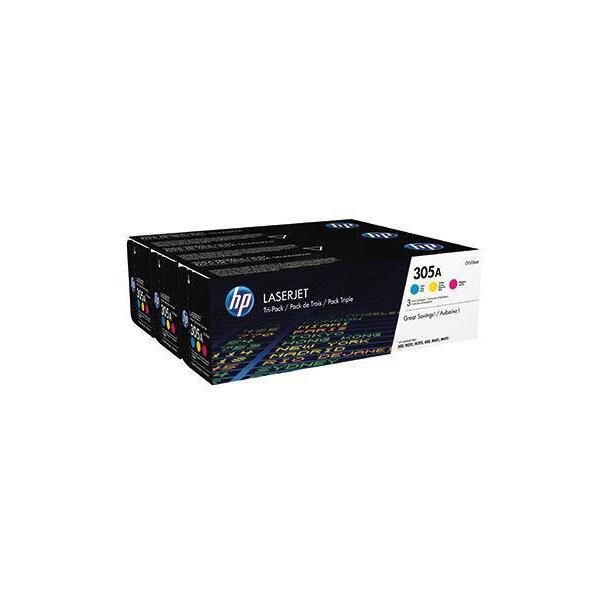 Hp Toner HP Originalzubehör 305A ca. 3 x 2.600 Seiten cyan magenta gelb 3 St./Pack.