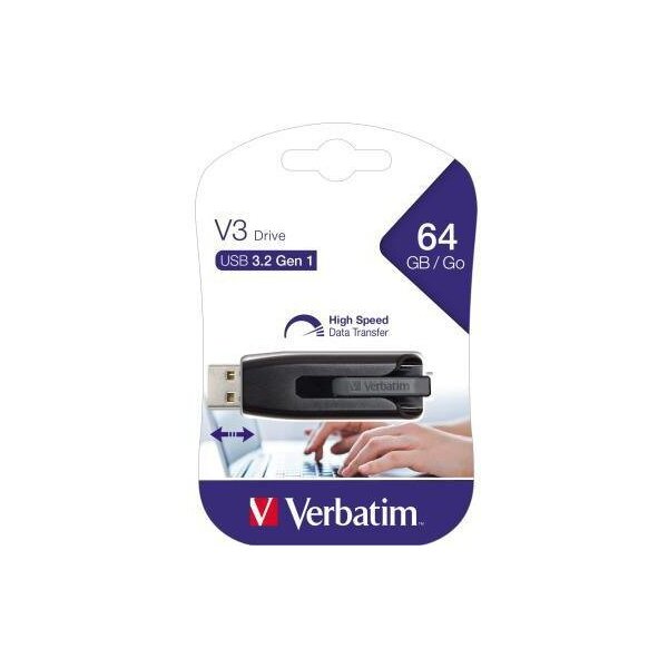 Verbatim USB-Stick Verbatim Store n Go V3 USB 3.2 Gen 1 64Gbyte grau/schwarz