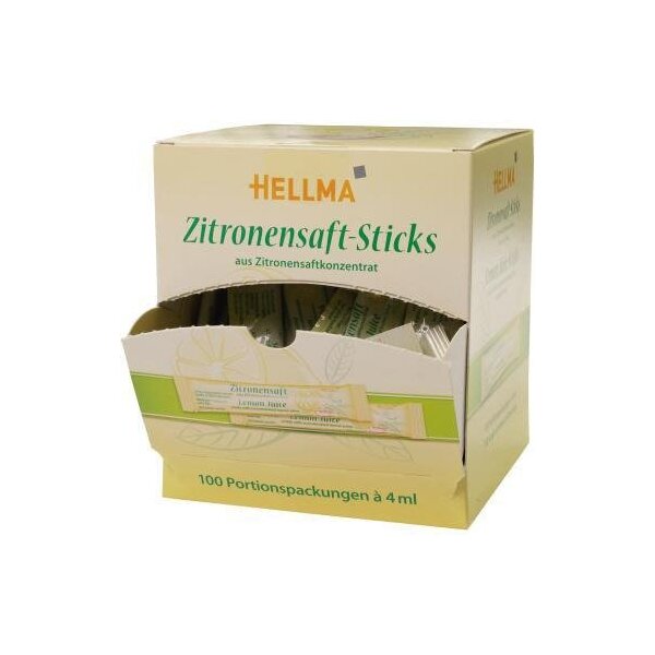 Hellma Zitronensaft Hellma Stick 100 x 4 ml/Pack. Hellma Stick 100 x 4 ml/Pack.