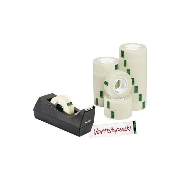 Scotch Tischabroller Scotch® A Greener Choice 19 mm x 33 m (B x L) inkl. 14 Rollen Scotch® MagicT Klebefilm A greener choice 19 mm x 33 m (B x L) mit Lösungsmittel schwarz