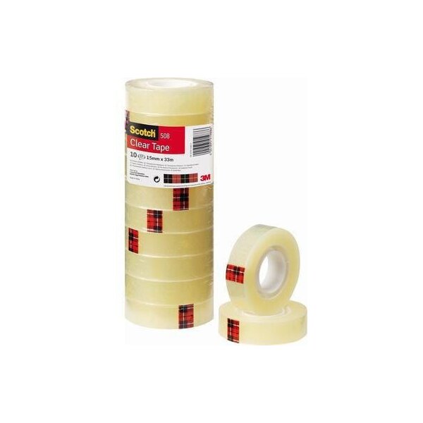 Scotch Klebefilm Scotch® 508 15 mm x 33 m (B x L) einseitig klebend mit Lösungsmittel Polypropylen transparent 10 St./Pack.
