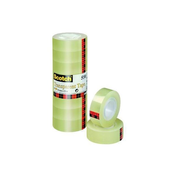 Scotch Klebefilm Scotch® 550 19 mm x 33 m (B x L) einseitig klebend mit Lösungsmittel Polypropylen transparent 8 St./Pack.