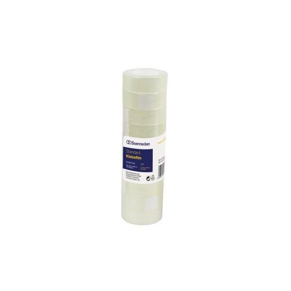 Soennecken Klebefilm Soennecken 15 mm x 10 m (B x L) einseitig klebend ohne Lösungsmittel Polypropylen transparent 10 St./Pack.