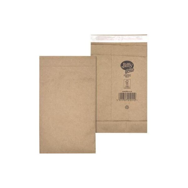 Jiffy Papierpolstertasche Jiffy® Nr. 0 mit Haftklebung Kraftpapier braun 200 St./Pack.