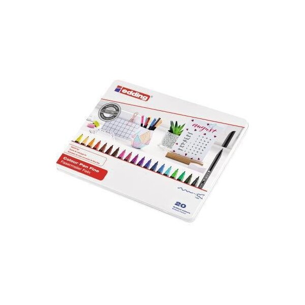 Edding Fasermaler edding 1200 colourpen 1mm farbig sortiert nicht auswaschbar 20 St./Pack.