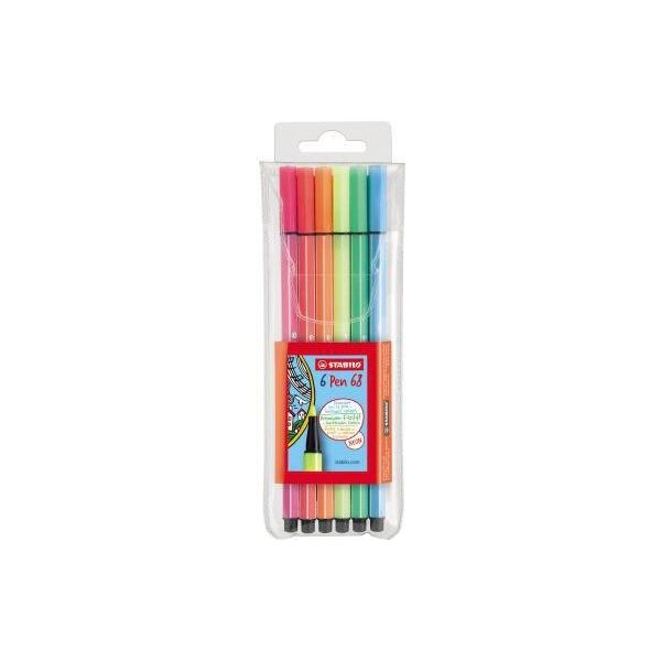 Stabilo Fasermaler STABILO® Pen 68 1mm farbig sortiert nicht auswaschbar 6 St./Pack.