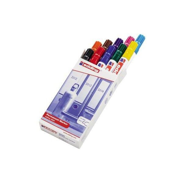 Edding Permanentmarker edding 3000 1,5-3mm farbig sortiert 10 St./Pack.