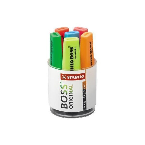 Stabilo Textmarker STABILO® BOSS® ORIGINAL 2-5mm farbig sortiert Keilspitze 6 St./Pack.