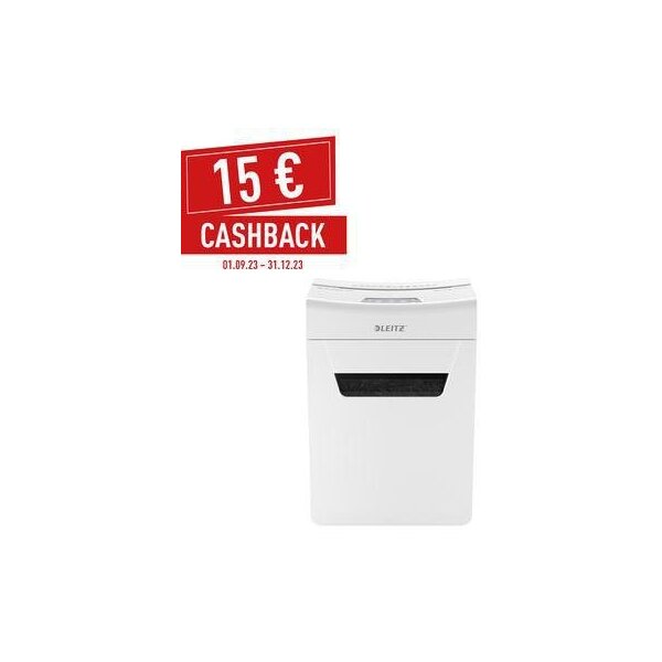 Leitz Aktenvernichter Leitz IQ 6M Protect Premium P-5 Papier Heftklammern Büroklammern Partikelschnitt weiß