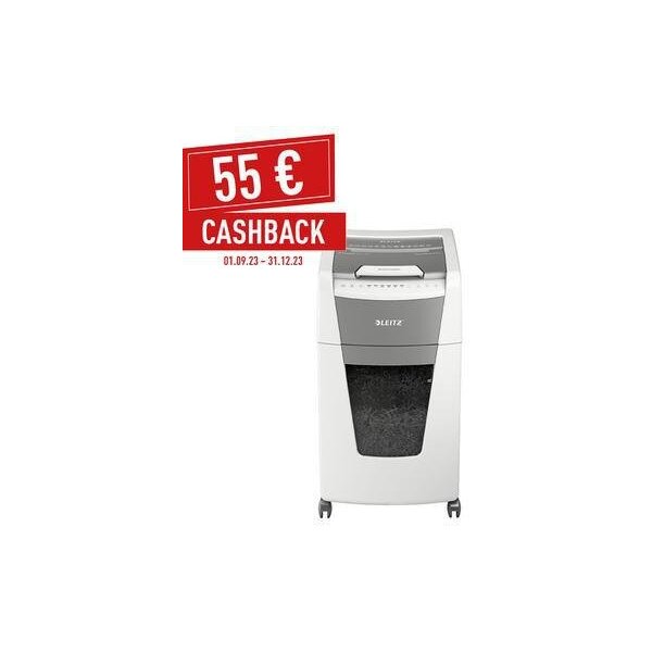 Leitz Aktenvernichter Leitz IQ Autofeed Office 300 P-4 Papier Heftklammern Büroklammern Kreditkarten Partikelschnitt weiß