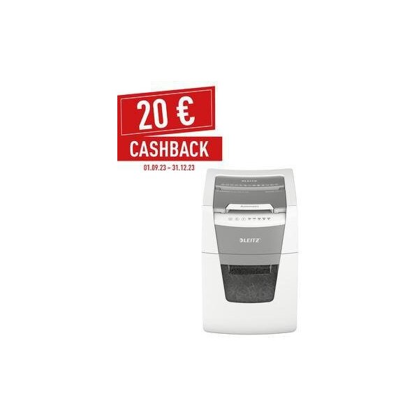 Leitz Aktenvernichter Leitz IQ Autofeed SmallOffice 100 P-4 Papier Heftklammern Büroklammern Kreditkarten Partikelschnitt weiß