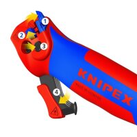 Knipex Abmantelungsmesser Gesamtlänge 146 mm mit Hakenklinge