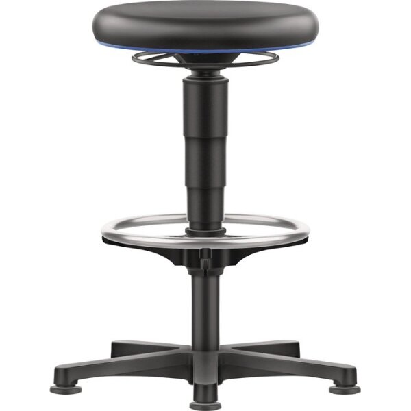 Bimos Drehhocker Bodengleiter und Fußring Integralschaum Integralschaum schwarz Sitzhöhenverstellung 560-830 mm