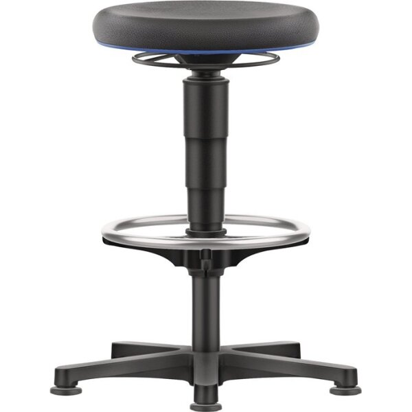 Bimos Drehhocker Bodengleiter und Fußring Supertec schwarz Sitzhöhenverstellung 560-830 mm Supertec