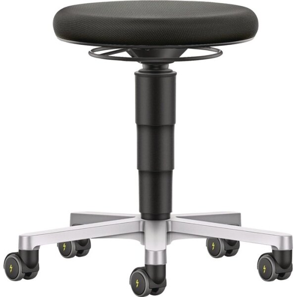 Bimos Drehhocker Rollen Stoffpolster schwarz Sitzhöhenverstellung 450-650 mm Stoff