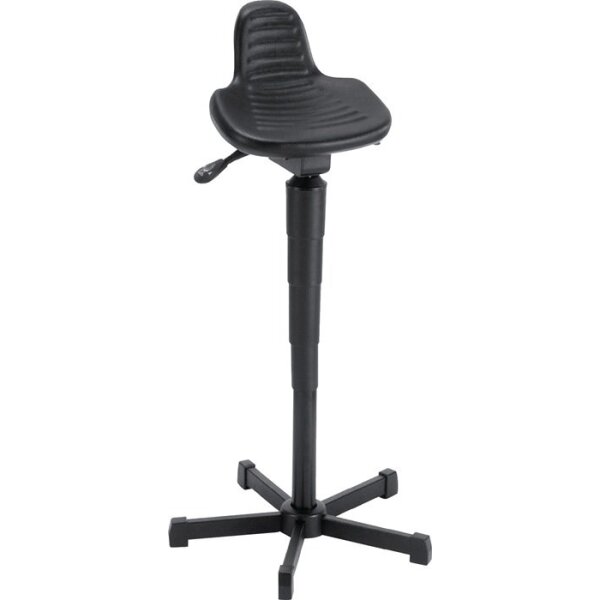 Mey Stehhilfe PU-Schaum Sitzhöhenverstellung 610-895 mm Stahlrohr schwarz Rückstütze