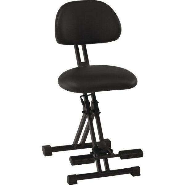 Mey Stehhilfe Kunstleder Sitzhöhenverstellung 550-770 mm Stahlrohr schwarz Fußstütze