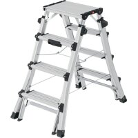 Hailo Stufenstehleiter D100 Topline Aluminium Stufen 2 x...
