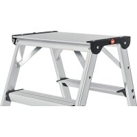 Hailo Stufenstehleiter D100 Topline Aluminium Stufen 2 x...