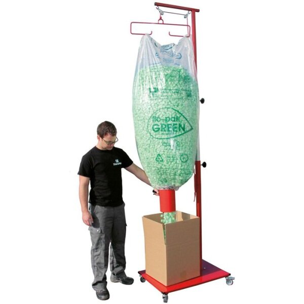 Transpak Abfüllwagen f.Verpackungschips m.ausziehbarem Stativ max.Höhe 3,2m