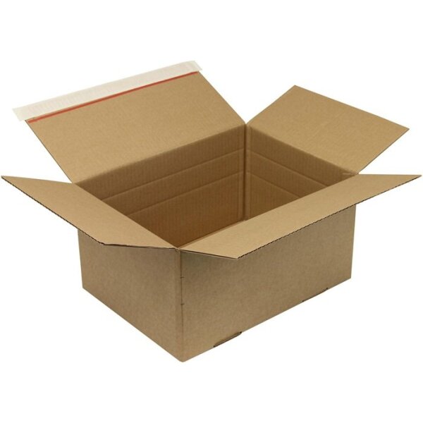 Transpak Automatikkarton 1-wellig Automatikboden Maße 310x230x81-160mm SK Qualtität 1.3B braun A4 braun