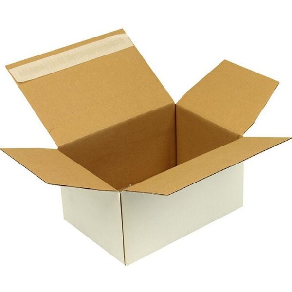 Transpak Automatikkarton 1-wellig Maße 230x160x120mm SK Qualität 1.30 B weiß Fefco 0713