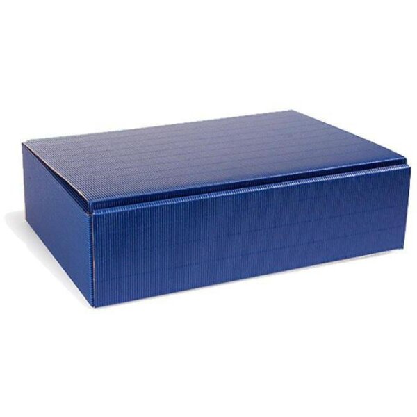 Transpak Flaschengeschenkkarton Maße 363x252x94mm saphirblau offene Welle saphirblau