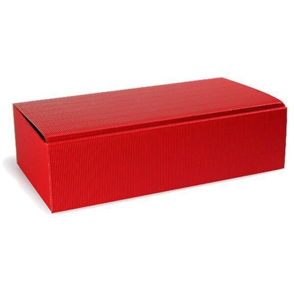 Transpak Flaschengeschenkkarton Maße 361x188x94mm bordeaux offene Welle bordeaux