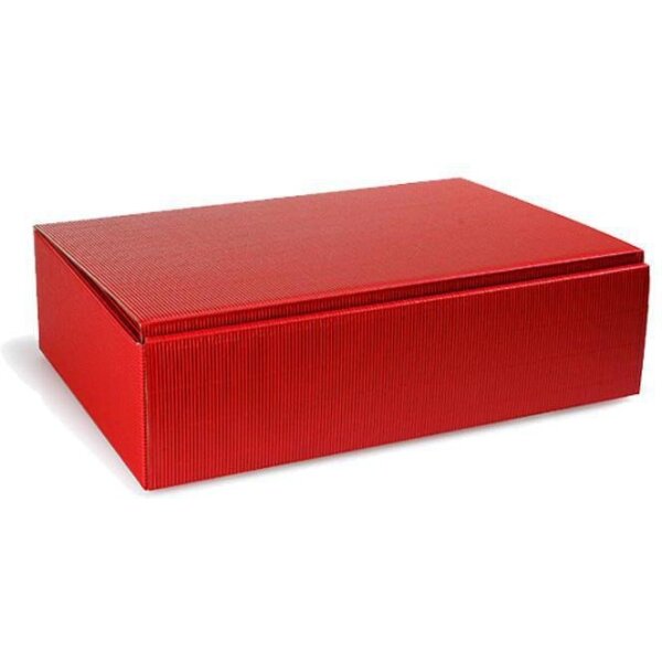 Transpak Flaschengeschenkkarton Maße 363x252x94mm bordeaux offene Welle bordeaux