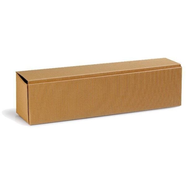 Transpak Flaschengeschenkkarton Maße 385x92x96mm natur offene Welle natur