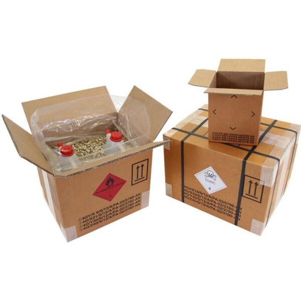Transpak Gefahrgutkarton 4-fach Zulassung 2-wellig Maße 390x390x430mm L Inhalt 65l