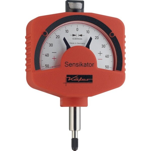 Käfer Feinzeiger Sensikator 0,1 mm Ablesung 0,001 mm mit Stoßschutz mit Prüfprotokoll
